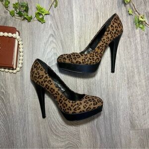 G by Guess Leopard Print Platform Heels